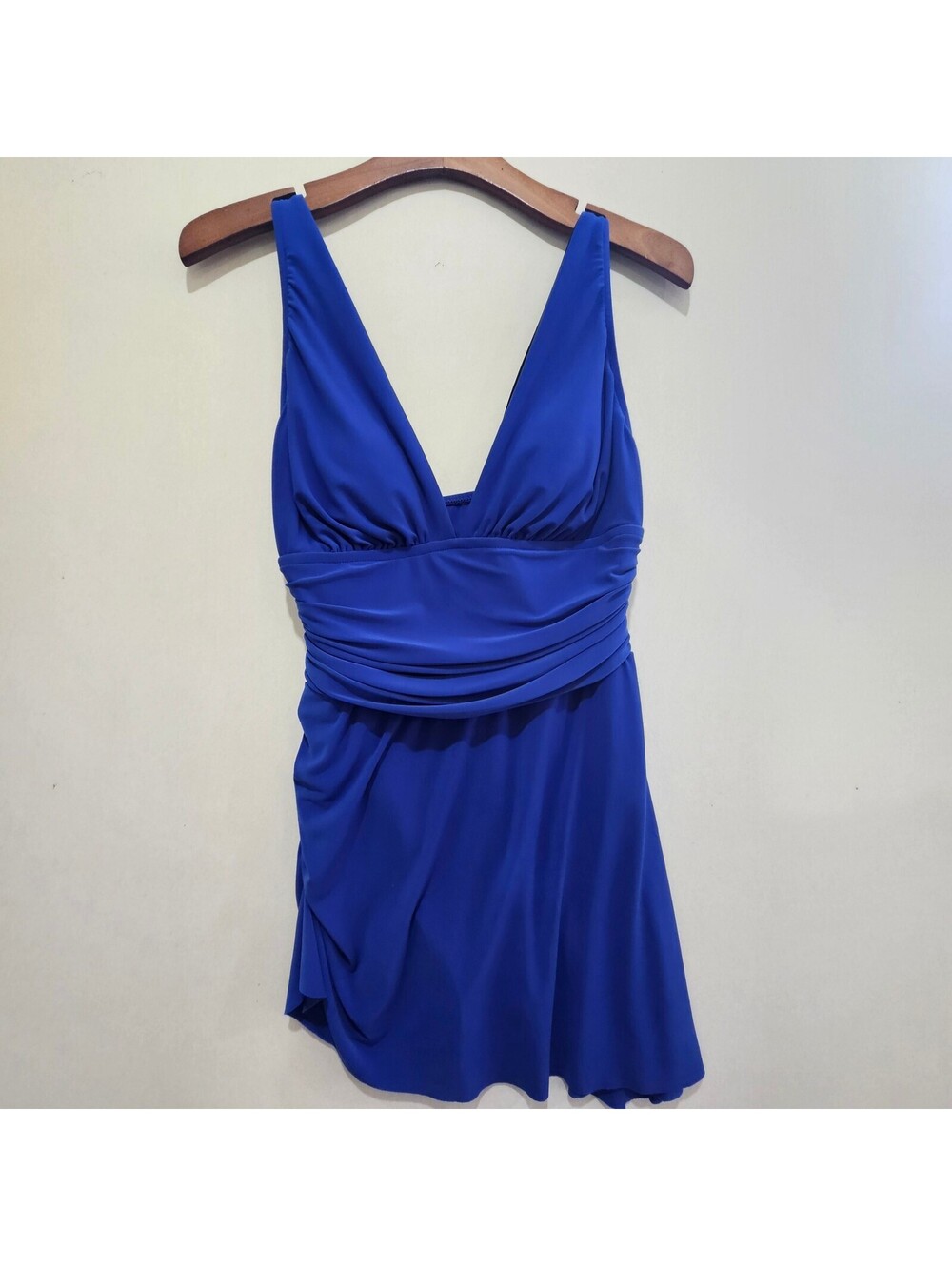 Magicsuit Blue One Piece Swimdress Ruched Tummy Control Swimsuit Women’s Size 10
